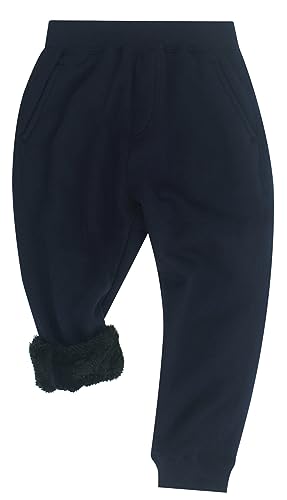 Pantalon en coton de jogging enfant contre le froid hivernal pantalon doublé polaire avec poches
