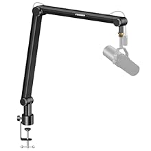 Flexible Shure SM7B Microphone arm with Angle Adjustment: Make your voice sound better in the podcasting studio. This 360° rotatable microphone arm allows you to get the perfect microphone placement much easier and with a better posture. (New product...