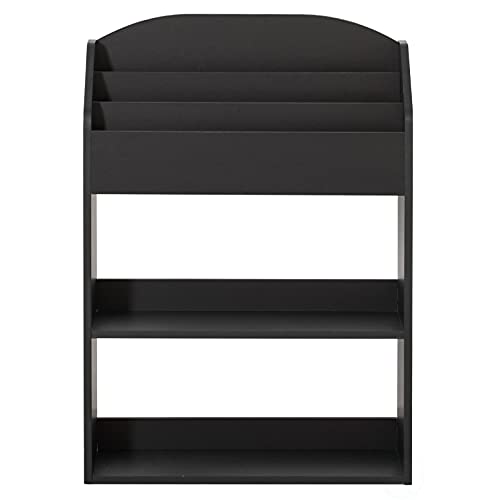 Basicwise Black Modern Wooden Storage Bookcase With Shelf, Playroom Bedroom Living And Office, (Qi004151.Bk) #TOP4