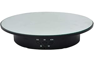 Qinmay 360-Degree Spinning Display Stand for Displaying Products (Supports 17 LB with Mirror Glass)