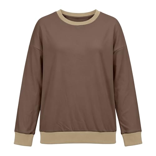 Sweat-shirt col rond manches longues pull tunique ample décontracté - 3