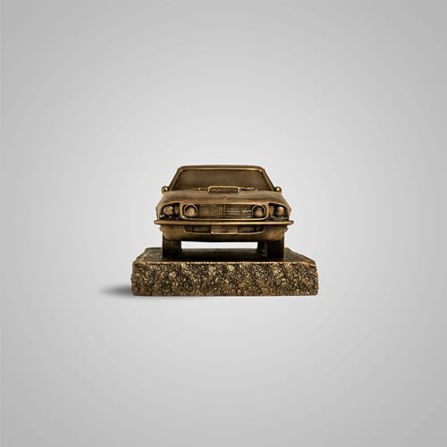 Image of SILAII 1969 Ford Mustang Car Replica Sculpture in Antique Bronze Finish | Collectible Home Decor