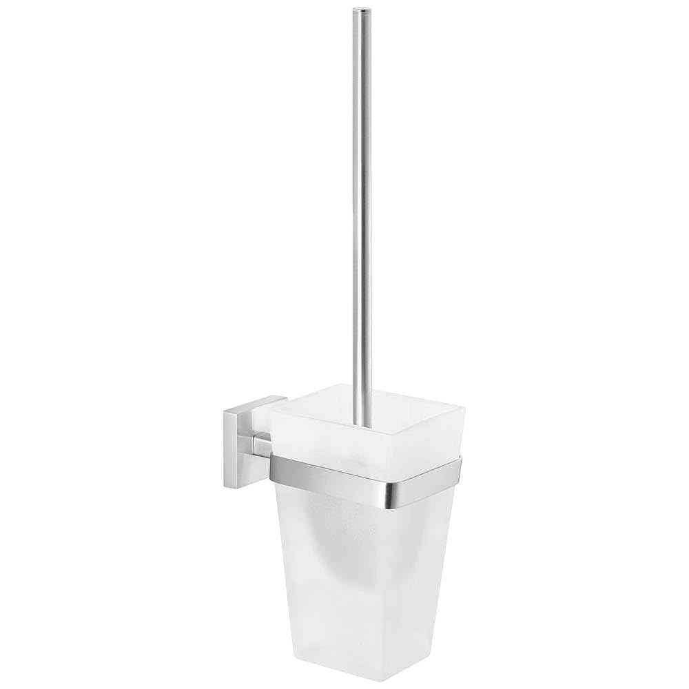 tesa EXXCLUSIV - Soporte para Escobilla de Baño - Montaje sin Taladrar - Alta Fuerza de Fijación con Tecnología Power.Kit - 445 x 95 x 137 mm - Acero Inoxidable