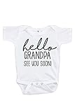 7 ate 9 Apparel Pregnancy Announcement Onepiece - Hello Grandpa, White, 0-3 Months
