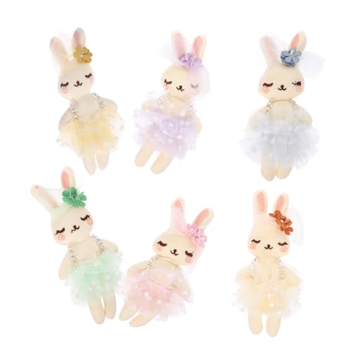 SOPOTUTU 6 Piezas Muñecas Conejo de Peluche para Manualidades Decoración DIY con Relleno Suave para Pascua Fiesta Regalo