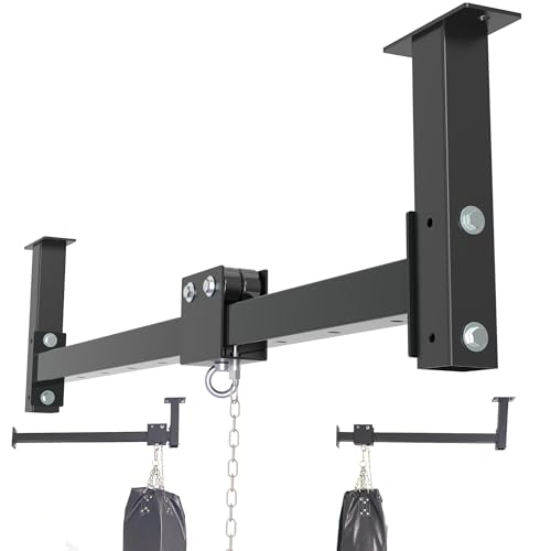shikoyi Wall Ceiling Heavy Bag Hanger Roller Mount Saving Space 44'' Long Ease Adjust for Heavy...
