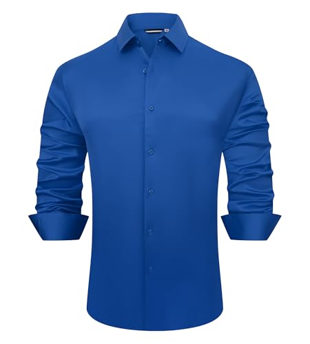 Alex Vando Mens Luxury Satin Dress Shirt Long Sleeve Silk Shiny Sateen Party Shirt