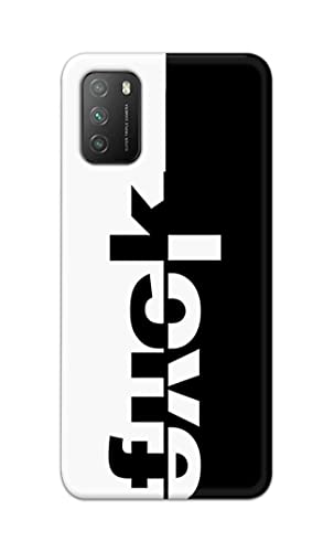 Image of PRINTFIDAA One Words Fukc Love Creative Art Innovative Wonderfull Printed Designer Hard Case for Poco M3 Back Cover -(e) RPM1003