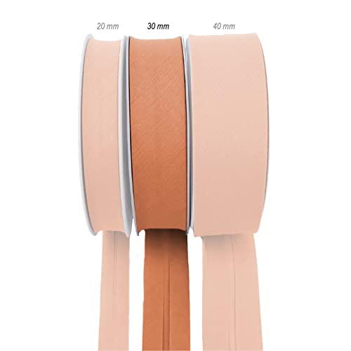 TEXTEX = 30mm Wide Bias Binding Tape. 50% Cotton and 50% Polyester. 10m Piece - (Coral) - Image 2