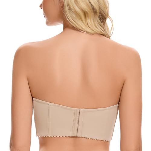 SEA BBOT Women Anti-Slip Strapless Bra Longline Padded Push Up Bra4