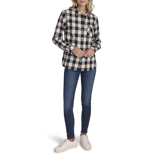 Image of Nautica Women's Button Front Long Sleeve Roll Tab Shirt