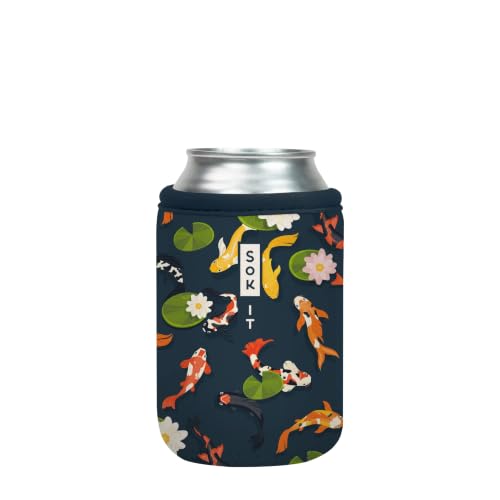 Sok It CanSok Sleeve for Beer & Soda Insulated Neoprene Cover (Koi Garden, 12oz Can Sleeve)
