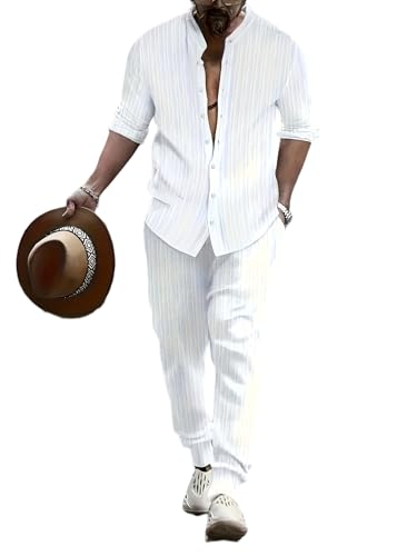 BORBOON Men's 2 Pieces Set Long Sleeve Outfit Yoga Shirt Casual Pants...