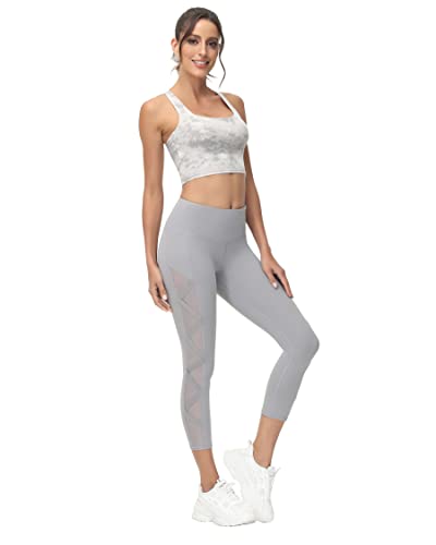 Image of romansong Strappy Yoga Sports Bras for Women Padded Criss-Cross Back Tank Tops
