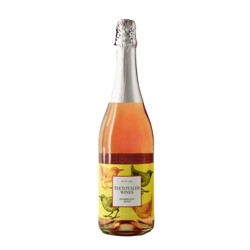Teetotaler Non-Alcoholic Sparkling Rosè Beverage Low Calorie Beverages for Dry Months (6 Bottles - 750mL) 6 Count Case
