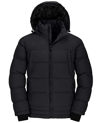 Wantdo Chaqueta Acolchada a Prueba de Viento Abrigos Forro Polar Grueso Parka Casual Militar Exteriores Abrigos Hombre Invierno Elegante Hombres Negro Medium | Ya disponible en tu tienda friki favorita! En mundofriki.es!