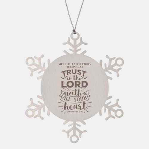 Medical Laboratory Technician Ornament, Medical Laboratory Technician Trust in The Lord with All Your Heart - Proverbs 3:5, Custom Name Gifts for Medical Laboratory Technician, Bi