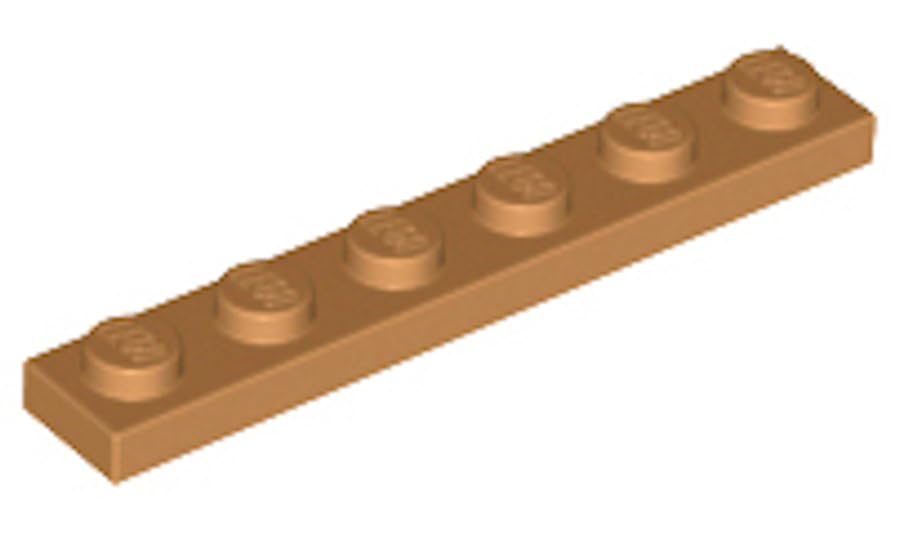 LEGO Plate 1x6, Part Number 3666 (Medium Nougat, 10, Bricks) — image 1