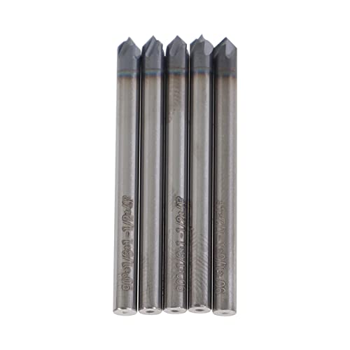 Image of 1 /8 Inch 4 Flute Carbide End Mill 90 Degree Chamfer 1-1 /2 Inch Overall Length x 1 /8 Inch Shank Diameter Suitable for Aluminum Cutting Non Ferrous Metal Up Cutting 5 Pieces