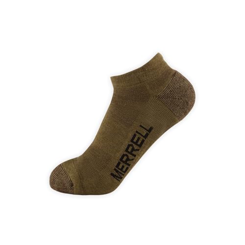 Image of Merrell Unisex 3-pack Trekker Outdoor Low Cut Socks, Wool Blend Moisture Wicking Hiking Socks