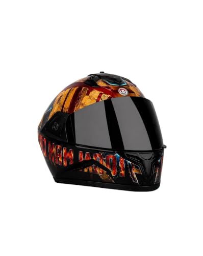Image of DELETION Full Face Motorcycle Helmet with Smoke Visor, Graphic Design