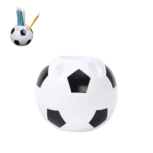 HUATEEN Calcio Portapenne,1 Pezzi Calcio Portapenne da Rotondo Bambini per Cancelleria Portamatite da Scrivania Multifunzione in Plastica Regali di Personalizzati per Ufficio Scuola
