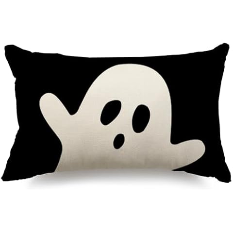 JXZYGMD Halloween Pillow Cover 12x20 Ghost Halloween Lumbar Pillow Covers Decorations Outdoor Halloween Pillows Decorative for Halloween Home Decor for Sofa Cover
