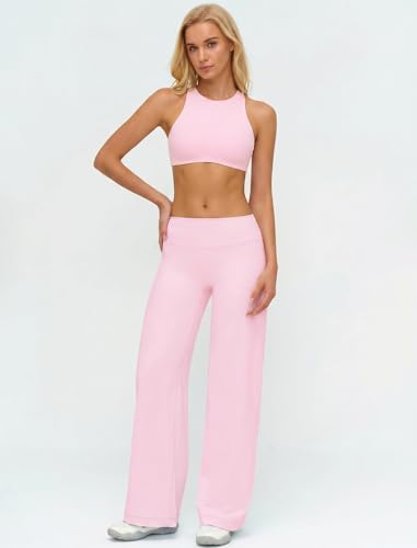 Two Piece Pink Yoga Set for Women Matching Workout Set Pilates Outfits L - image 5
