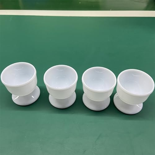 CWOQOCW Eierbecher, 4/8 Stück gekochte Eierhalter Becher für Frühstück, langlebige Kunststoff-Silikon-Eierbecher-Set, weiß (8 Stück) – Bild 7
