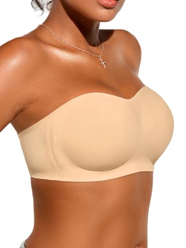 Cuteio Strapless Jelly Bras for Women - S-XL Seamless Padded Bandeau Bra - image 1