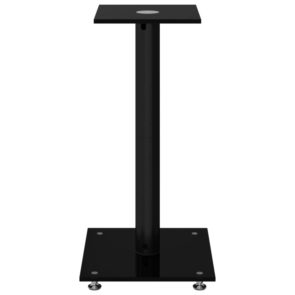 Pedane per Casse 2pz Nero Vetro Temperato Design a 1 Pilastro,Dispositivi elettronici,o,Accessori o,Accessori per Altoparlante,Supporti per altoparlanti-51808
