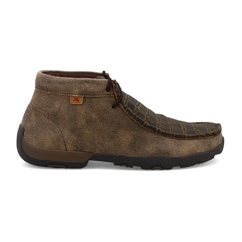 Twisted X Men's Chukka Driving Moc, Moc Toe, Caiman Print & Brown, 8 M4