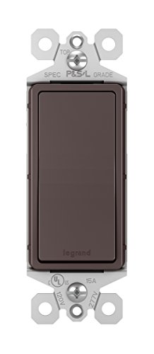 Image of Legrand radiant TM870DBCC10 15 Amp Rocker Wall Switch, Single Pole Decorator Light Switches, Dark Bronze (1 Count)