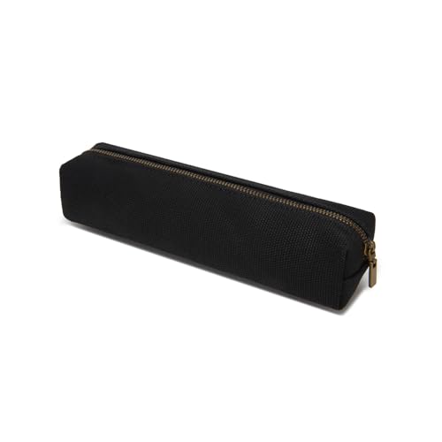 Image of Canvas Pencil Case Cartuchera Multifuncional Kawaii Multifunctional Zippered Canvas Pencil Case (Black, S)