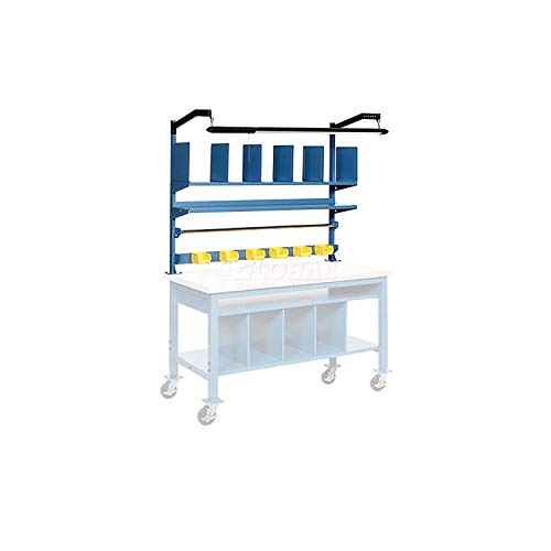 Global Industrial Upright Kit with Shelf, Dividers, Roll Bars and LED Light Kit 72