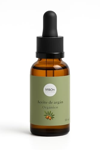 M&On Naturals Aceite de Argán Orgánico, 100% Puro Natural, 30ml, para Hidratación Profunda de Piel, Cabello y Uñas, con Vitamina E