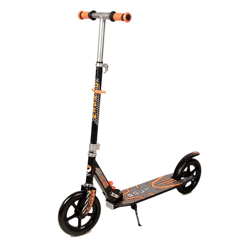 Image of OXYGEN Kick Scooter Bolt for Kids 6 to 14 Years 2 Wheel Foldable with Adjustable Handlebar Alloy Steel Frame Wide Non Slip Deck 80kg Capacity Black and Orange