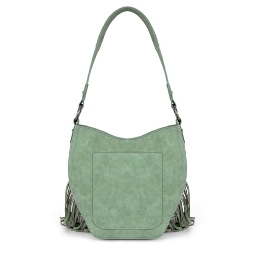 Image of Montana West Fringe Shoulder Bag for Women Western Tooled Hobo Tote Bag Purses
