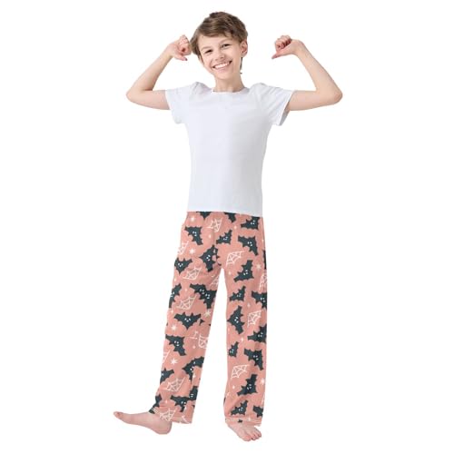 Boys' Pants Halloween Cartoon Bat Star Long Bottoms Jogger Pants Elastic Waist Trousers with Pockets S-XL2