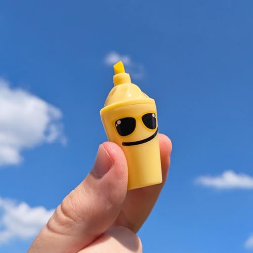 Tinc Milchshake-förmige farbige Textmarker für Kinder | Zur Verwendung in der Schule und bei den Hausaufgaben – vier ausgefallene Farben – Gelb, Grün, Blau und Rosa