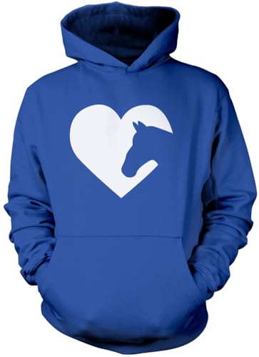 Horse Heart - Unisex Hoodie - I Love My Horse Riding Pony 12-13 Years Blue