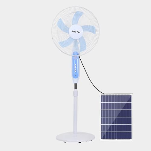 Ventiladores De Pie De 16 Pulgadas, Solares Y para Camping, Oscilantes De Pedestal, para Dormitorio, Hogar, Oficina, Almacén, Fábrica Y Uso En Exteriores.-White-43cm/16in