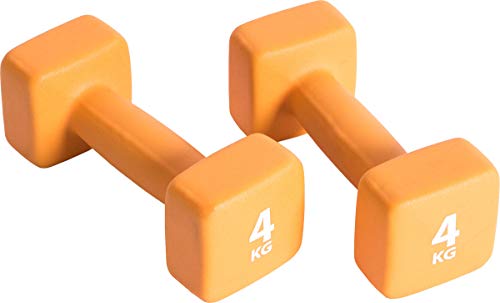 Pure 2 Improve Neoprene Dumbbells Mancuernas, Unisex Adulto, Naranja, 4 kg