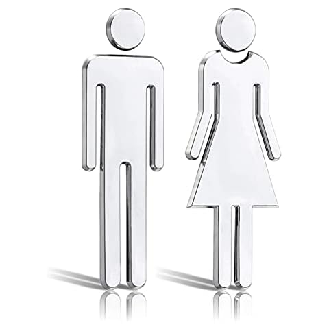 FGXY 1 Pair Toilet Signs Self-Adhesive for Ladies and Gentlemen, Toilet Sign, 12cm Man and Women Toilet Door Signs Wall Stickers, for Hotel, Store, Parking Lot, Shopping Center, Restaurant, Bathroom Cover