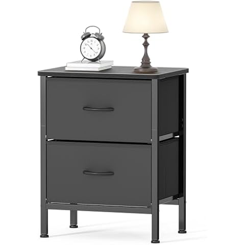 HOMIDEC Bedside Table with Storage Drawers Cover