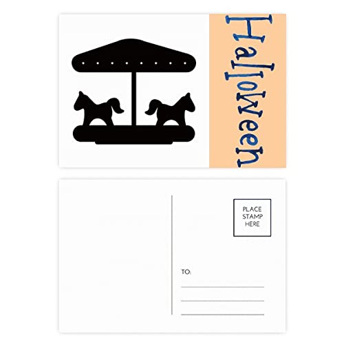 Cartes postales d'Halloween carrousel noir lot de 20 papeterie automne