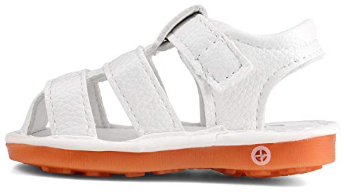 QIETION Toddler Boys & Girls Squeaky Sandals Closed-Toe Anti-Slip Rubber Sole First Walkers Shoes3