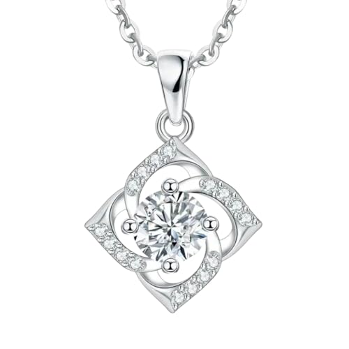 Collier Moissanite véritable anti-allergie pendentif trèfle argent 925 éclat durable mariage