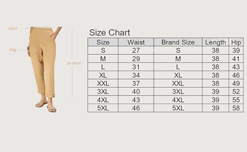 Image of D K W Women's Mid Rise Relaxed Fit Cotton Flex Trousers with Elastic Back & Drawstring - Ideal for Winter, Formal, Office & Casual Wear, Comfortable for Girls and Women