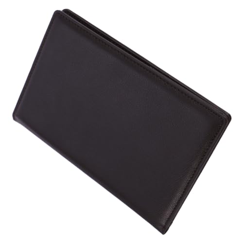 Pochette serveur élégante KOMBIUDA en cuir PU café, porte-check raffiné pour salon et bar